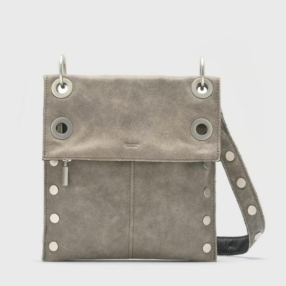 Hammitt Montana Reversible Black Gray Pewter Brushed Silver Crossbody Handbag - Picture 3 of 13